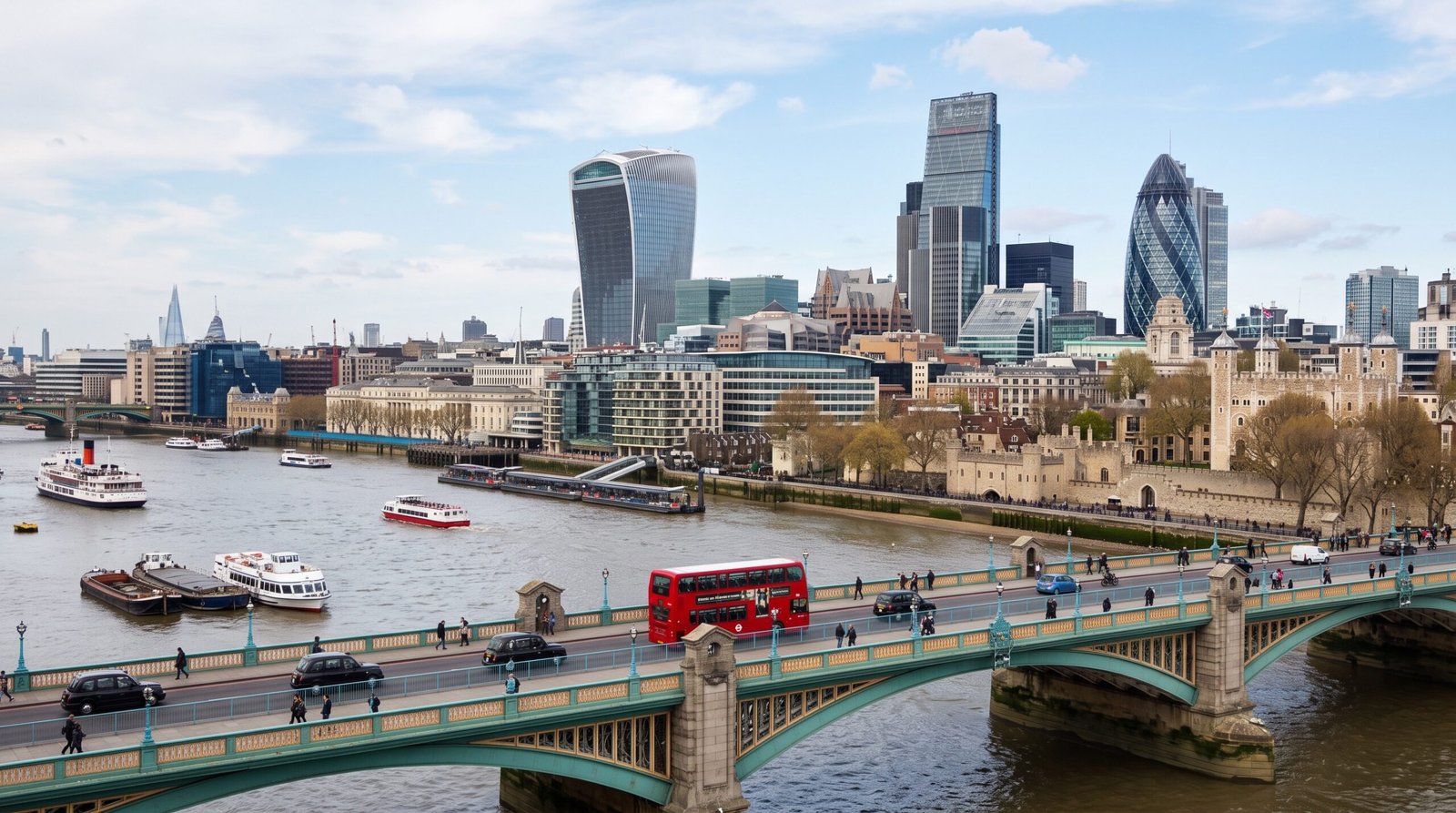 London City Centre central districts and Thames transport corridor